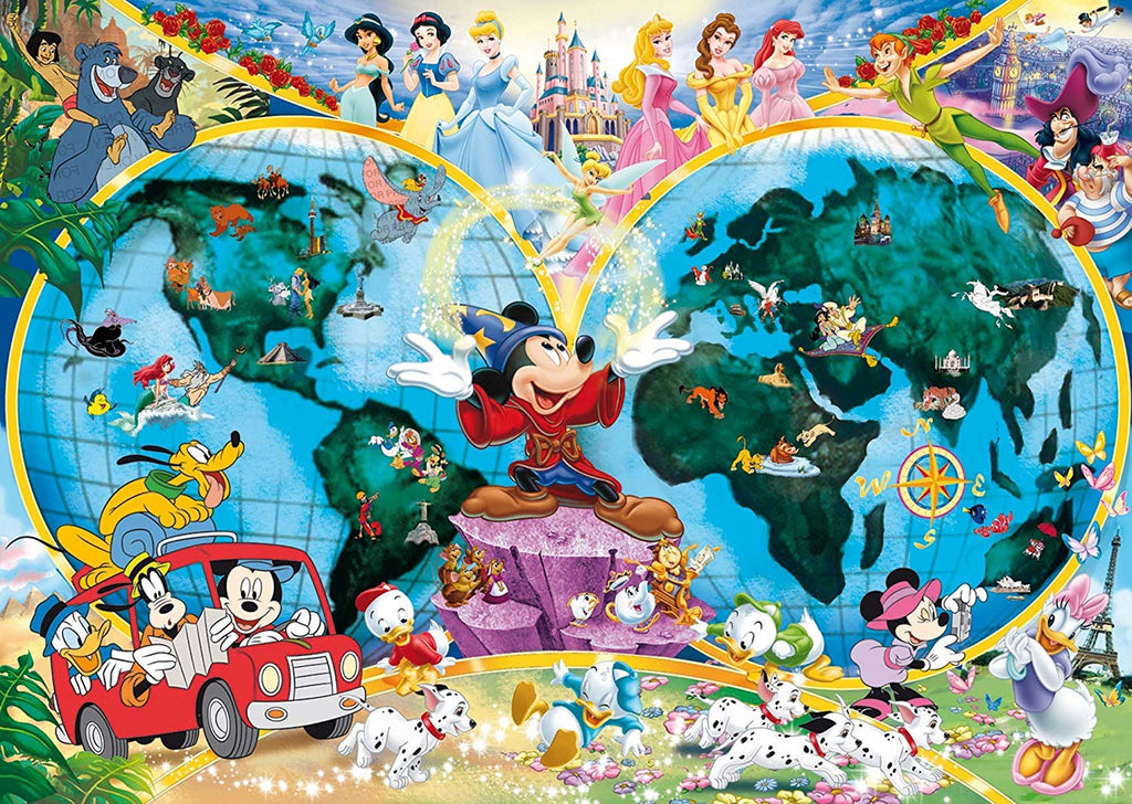 Puzzle Ravensburger - Mapamundi de Disney. 1000 piezas