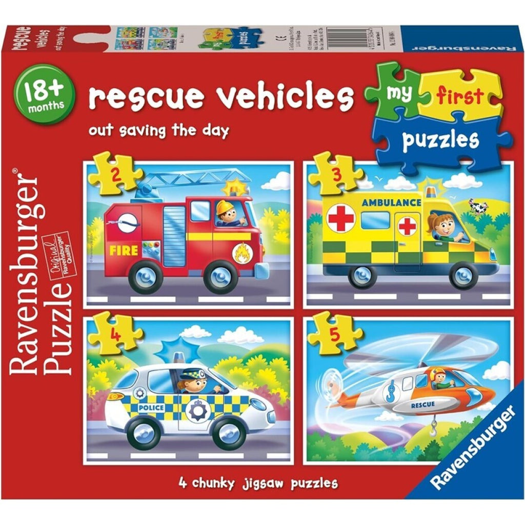 Puzzle Ravensburger - My First Puzzle. Vehículos de rescate. 2-5 piezas