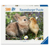Puzzle Ravensburger - Puppies Collection: conejito y pollito. 500 piezas