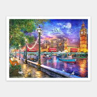Puzzle Pintoo - Dominic Davison - Evening Sunset At Parliament, London. 1200 piezas