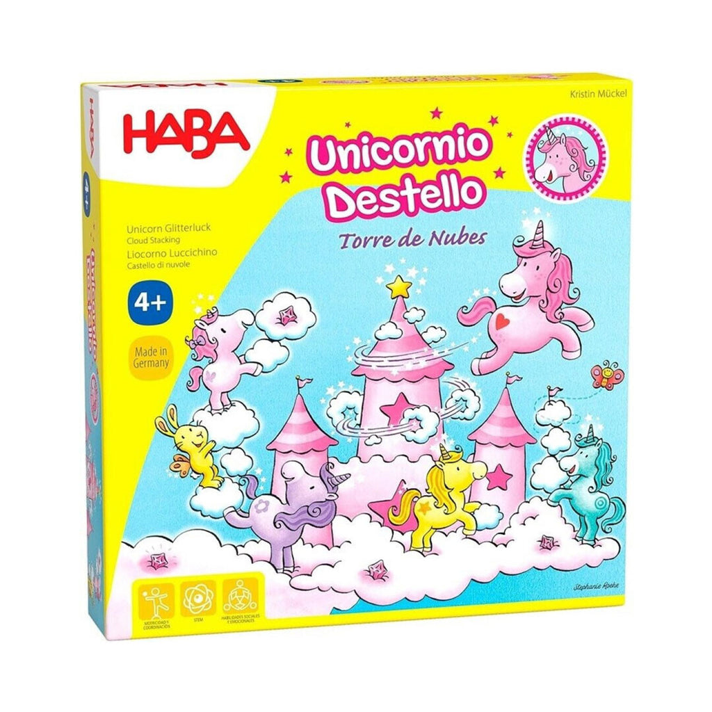 Juego HABA Unicornio Destello - Torre de Nubes