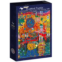 Puzzle Bluebird Puzzle - Hundertwasser - The 30 Days Fax Painting, 1996. 1000 piezas-Puzzle-Bluebird Puzzle-Doctor Panush