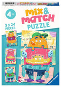 Puzzles Ravensburger Mix & Match. Monstruos Divertidos. 3x24 piezas