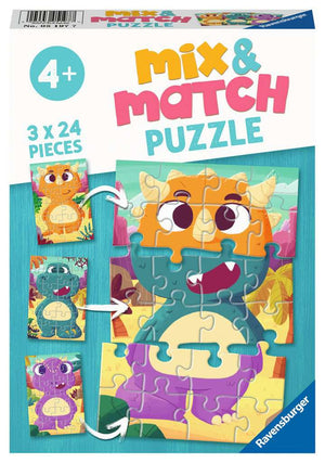 Puzzles Ravensburger Mix & Match. Dinosaurios. 3x24 piezas