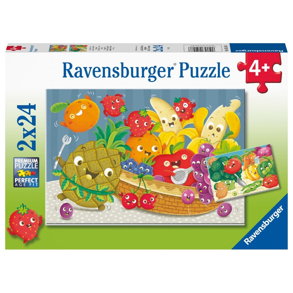 Puzzle Ravensburger - Alegría de Frutas y Verduras. 2x24 piezas