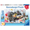 Puzzles Ravensburger - Pequeñas bolas de pelo. 2x12 piezas