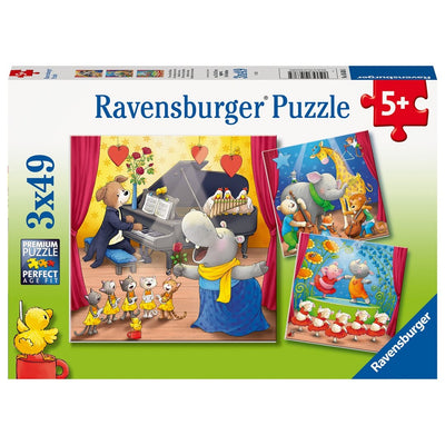 Puzzle Ravensburger - Animales en Escena. 3x49