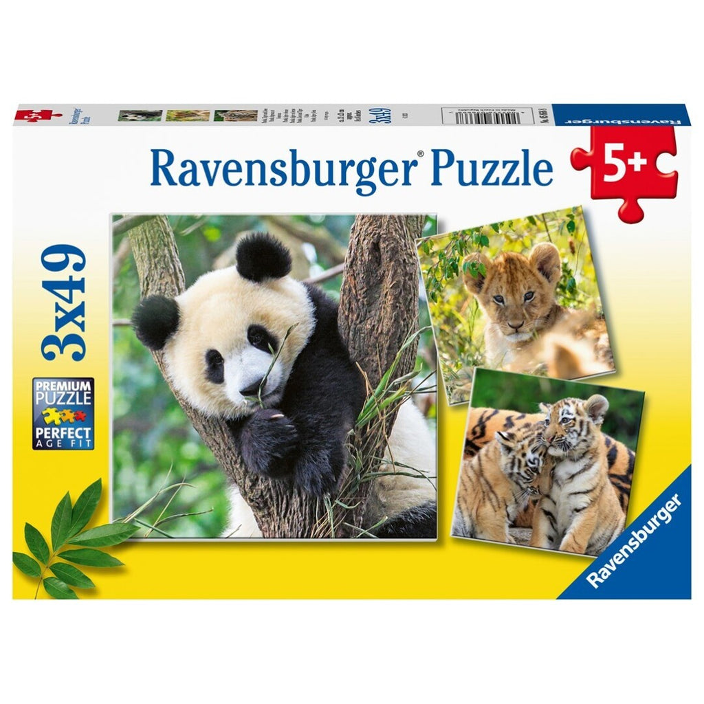 Puzzle Ravensburger - Panda, Tigre y León. 3x49