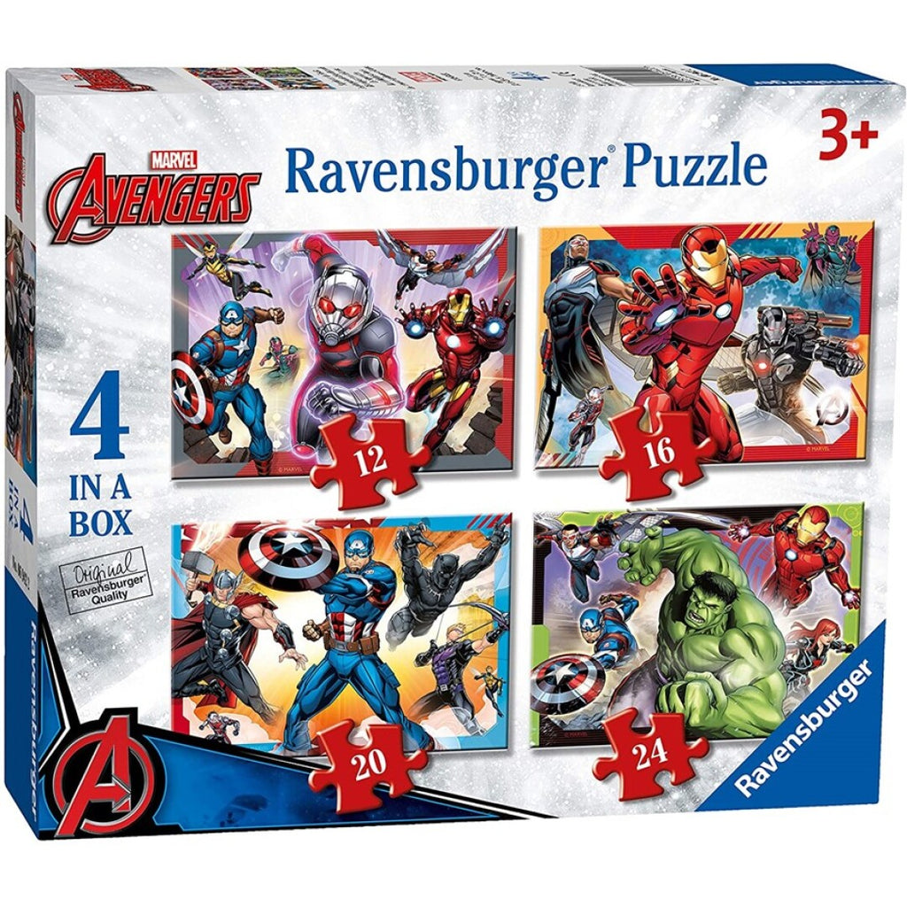Puzzle Ravensburger - Los Vengadores. 4 en 1. 12-24 piezas