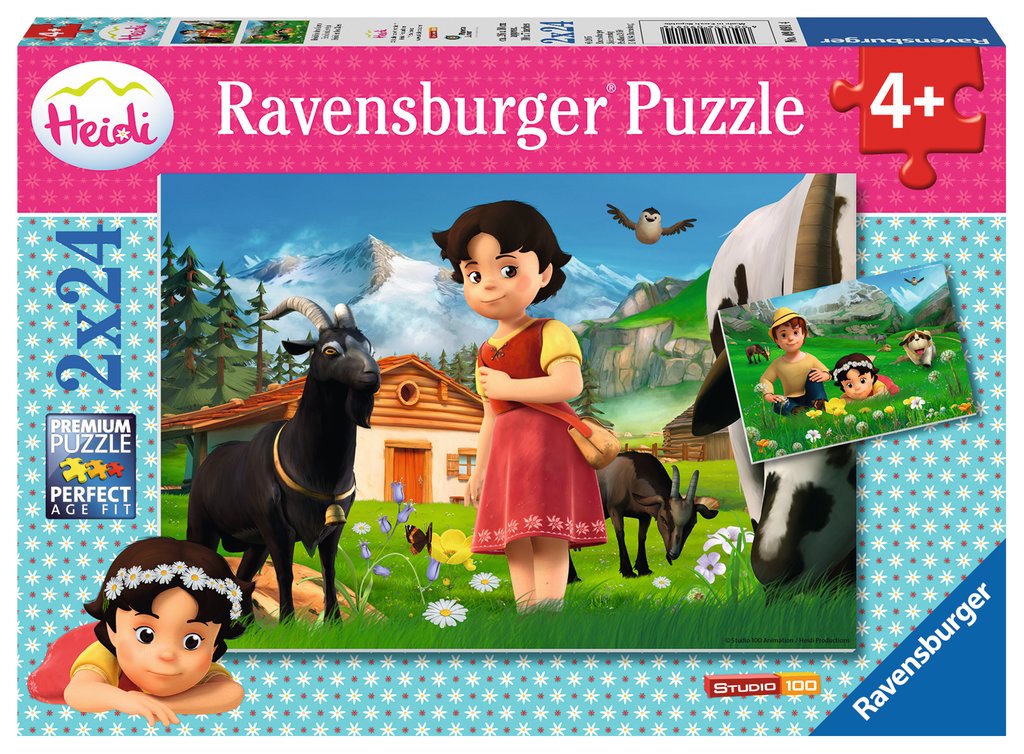Puzzle Ravensburger - Heidi en los Alpes. 2 x 24 piezas-Ravensburger-Doctor Panush