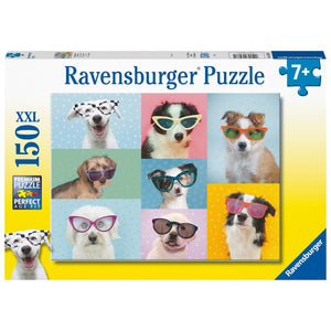 Puzzle Ravensburger - Perros con Gafas. 150 piezas