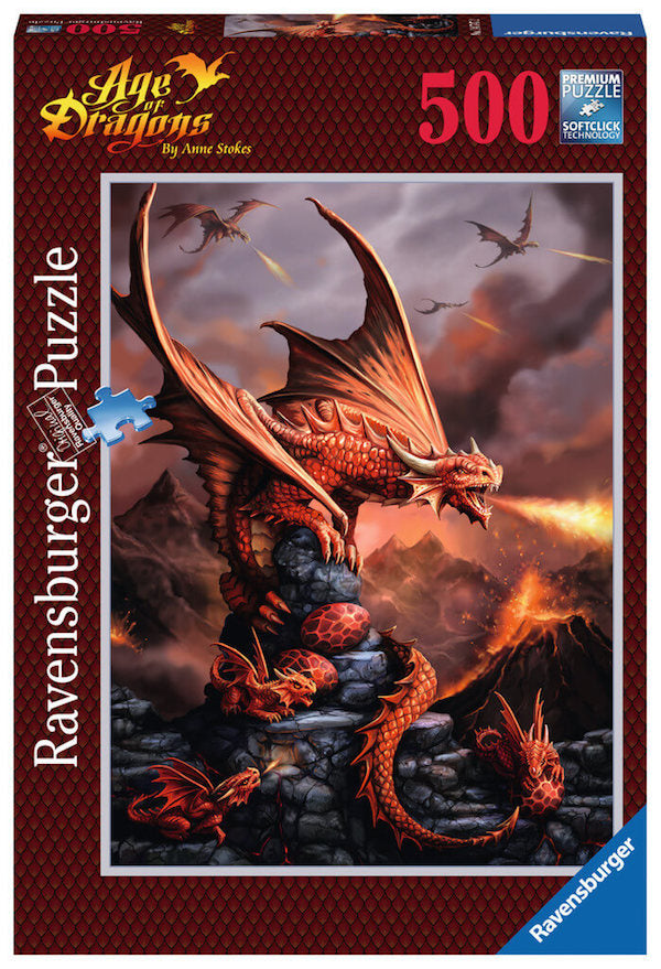 Puzzle Ravensburger - El Dragón Ardiente. Anne Stokes 500 piezas-Doctor Panush