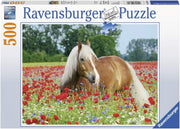 Puzzle Ravensburger - Caballo en un campo de amapolas. 500 piezas-Ravensburger-Doctor Panush