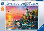 Puzzle Ravensburger - Faro al atardecer. 500 piezas-Doctor Panush