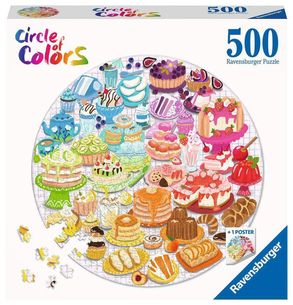 Puzzle Ravensburger Circular - Postres (Circle of Colors). 500 piezas