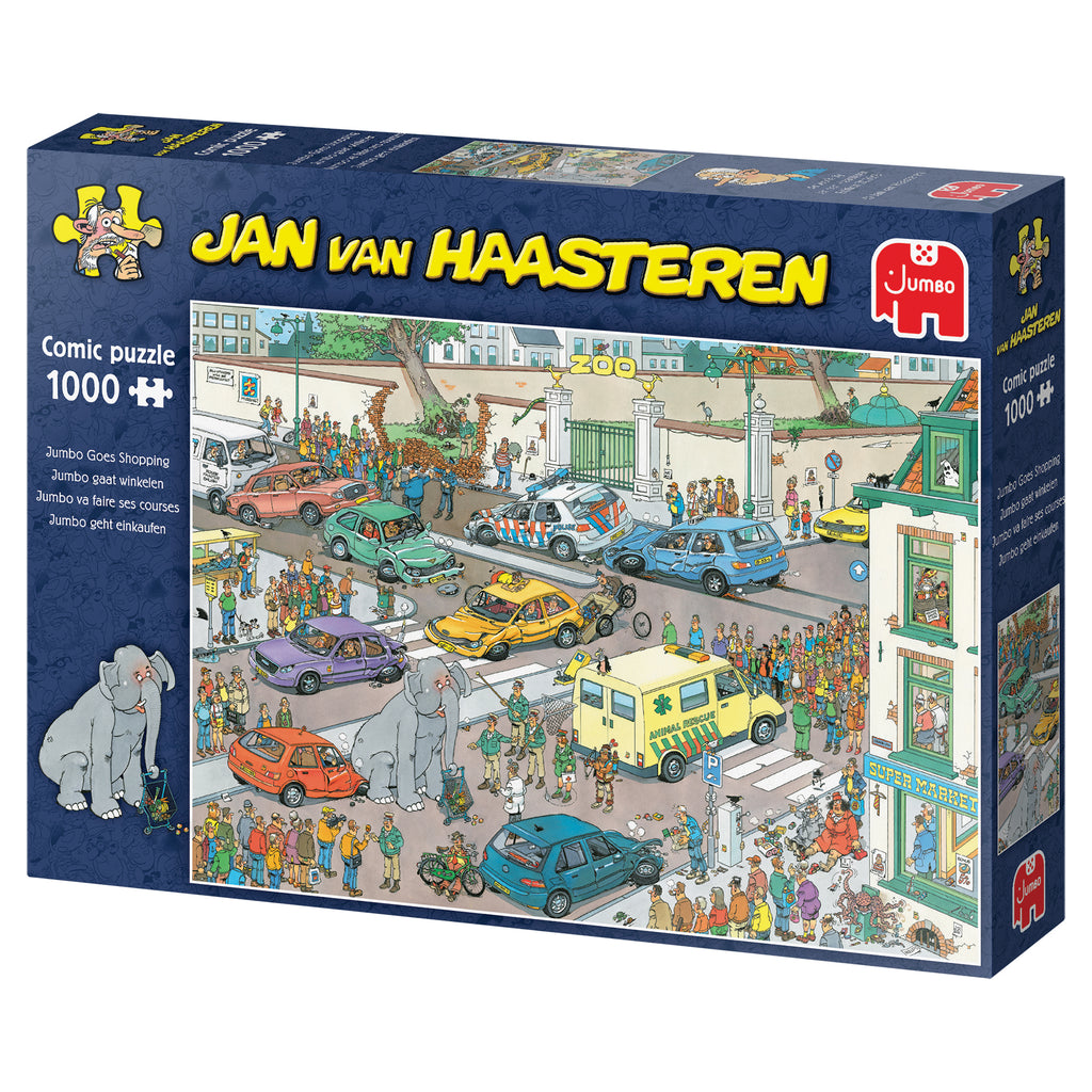 Puzzle Jumbo - Jan Van Haasteren - Jumbo Goes Shopping. 1000 piezas-Puzzle-Jumbo-Doctor Panush