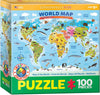 Puzzle Eurographics - Mapa del Mundo Ilustrado. 100 XXL piezas
