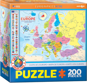 Puzzle Eurographics - Mapa de Europa. 200 XXL piezas