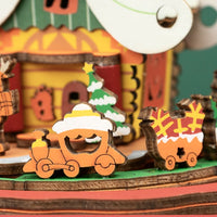 Puzzle 3D de madera Rolife - Christmas Town - Caja de música