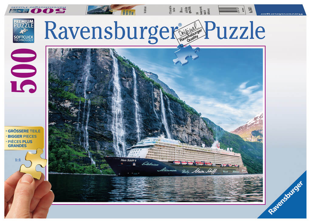 Puzzle Ravensburger - Crucero Mein Schiff 4 en los Fiordos 500 piezas XXL-Doctor Panush