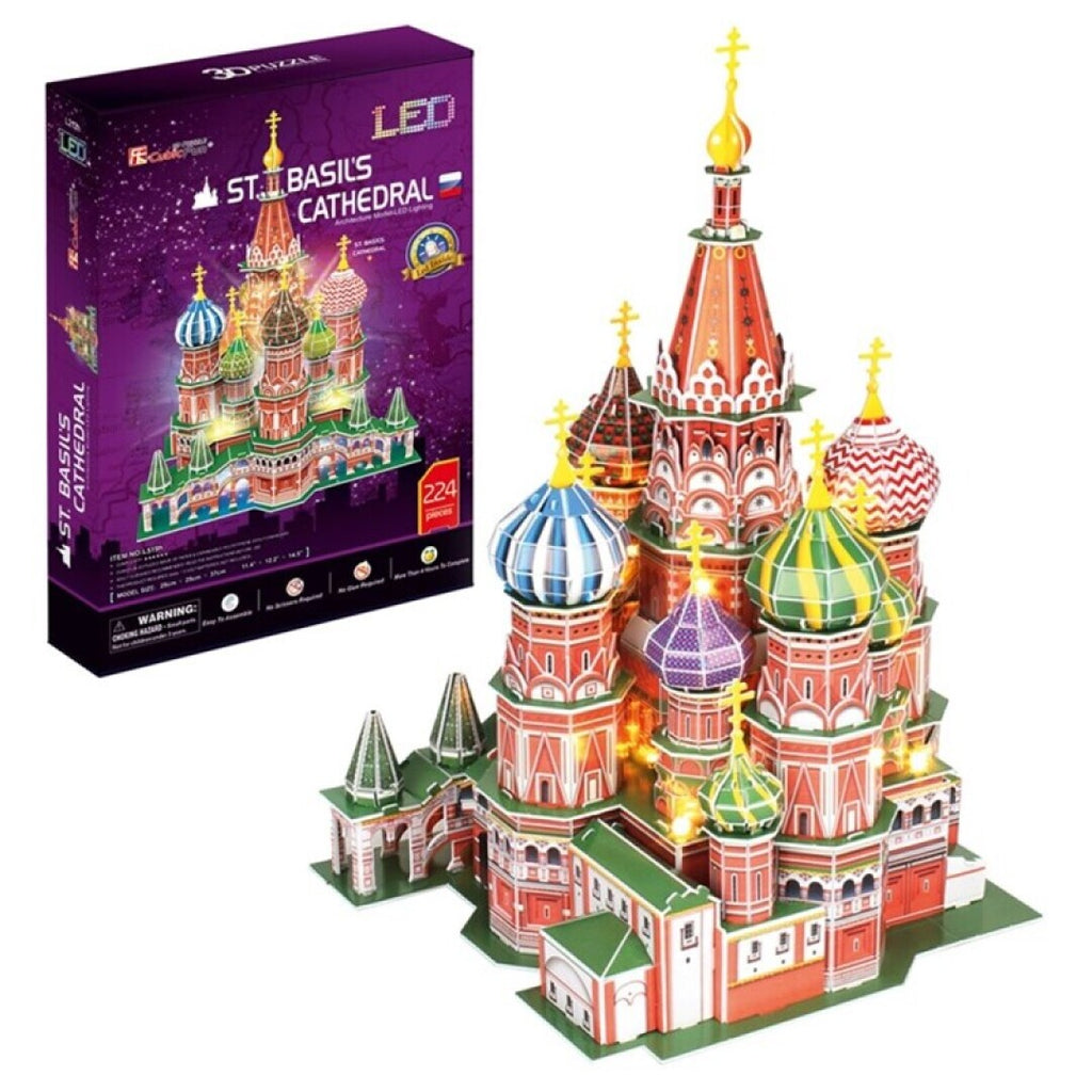 Puzzle 3D Cubicfun - Catedral de San Basilio con LED. 224 piezas