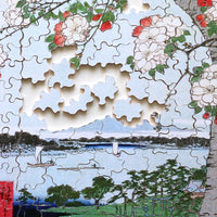 Puzzle de madera Michèle Wilson. Flores de Manzano - HIROSHIGE. 150 piezas