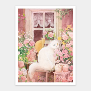 Puzzle Pintoo - Jina - A cat in the Rose Garden. 1200 piezas