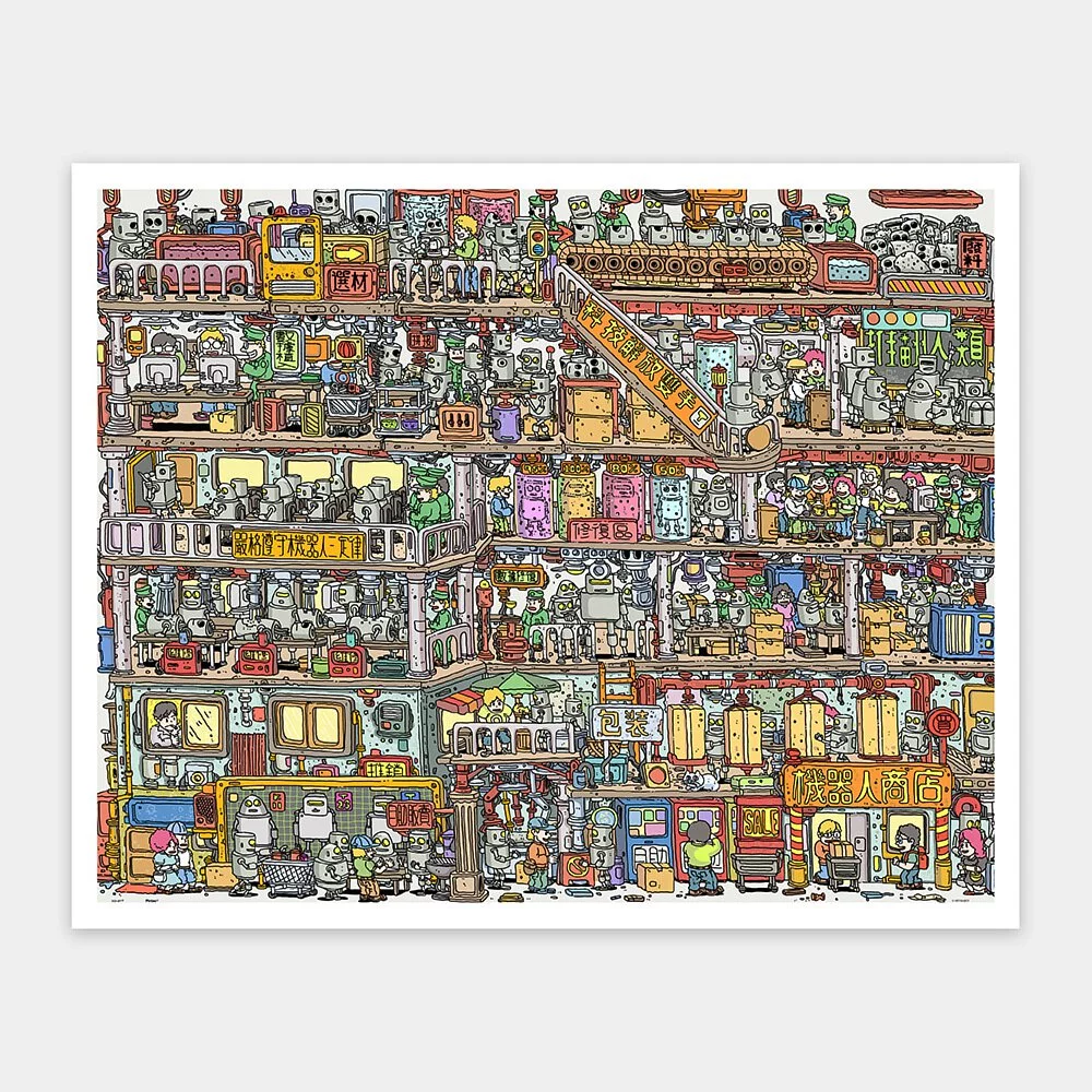 Puzzle Pintoo - FATFISHBOY - Robot Factory. 2000 piezas