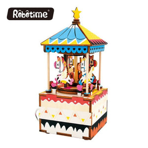 Puzzle 3D de madera Rolife - Merry-Go-Round Music Box - Caja de música