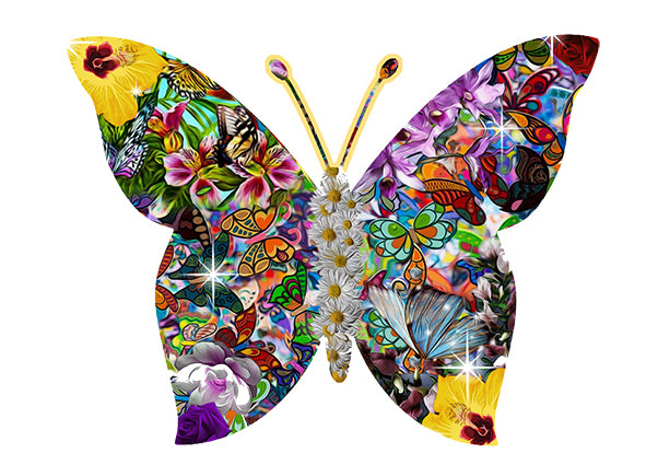 Puzzle de Madera SPuzzles con formas- Mariposa. 200 piezas-Doctor Panush