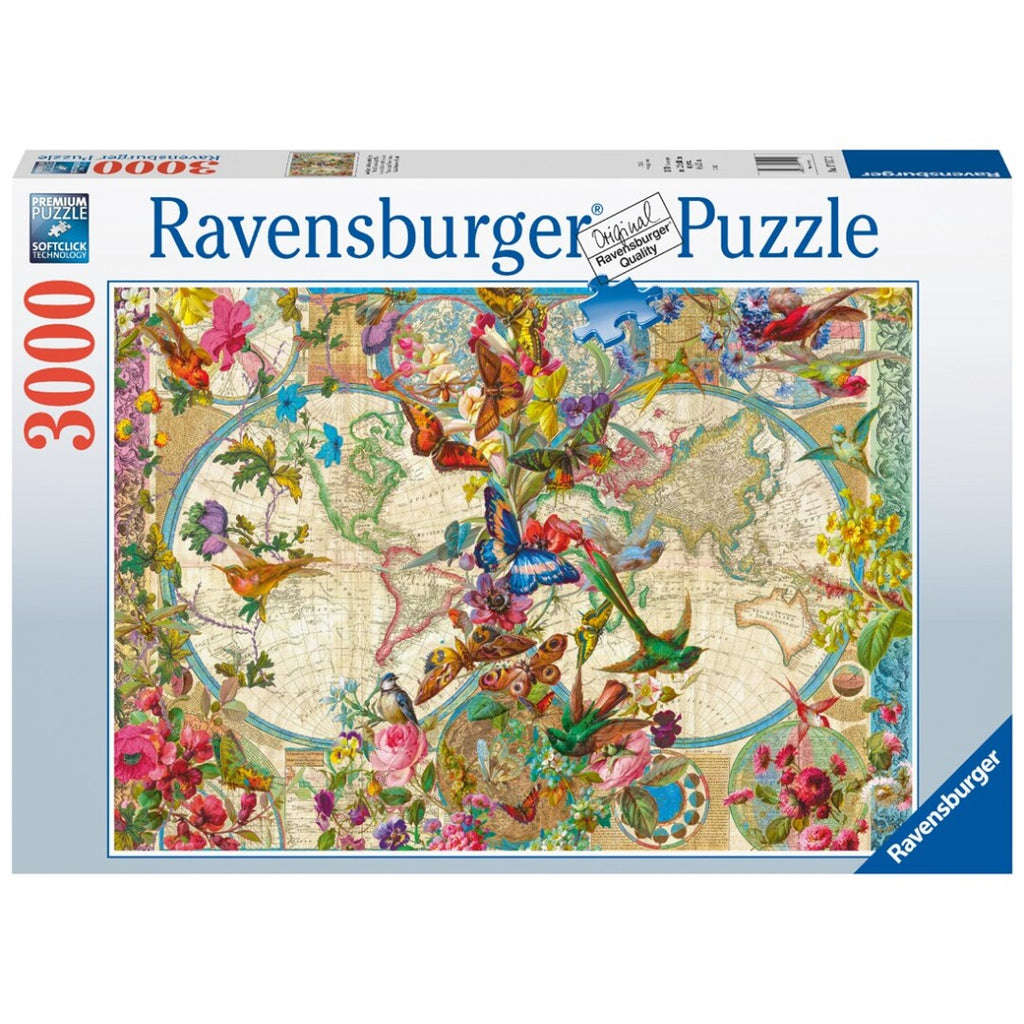 Puzzle Ravensburger - Mapa Mundial de Flora y Fauna. 3000 piezas