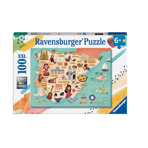 Puzzle Ravensburger - Mapa de España y Portugal. 100 piezas