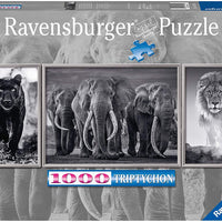 Puzzle Ravensburger - Pantera, Elefante y León (Panorama). 1000 piezas-Puzzle-Ravensburger-Doctor Panush