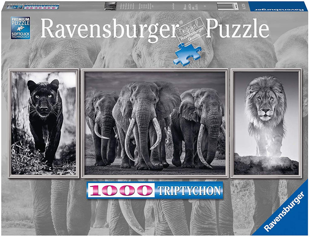 Puzzle Ravensburger - Pantera, Elefante y León (Panorama). 1000 piezas-Puzzle-Ravensburger-Doctor Panush