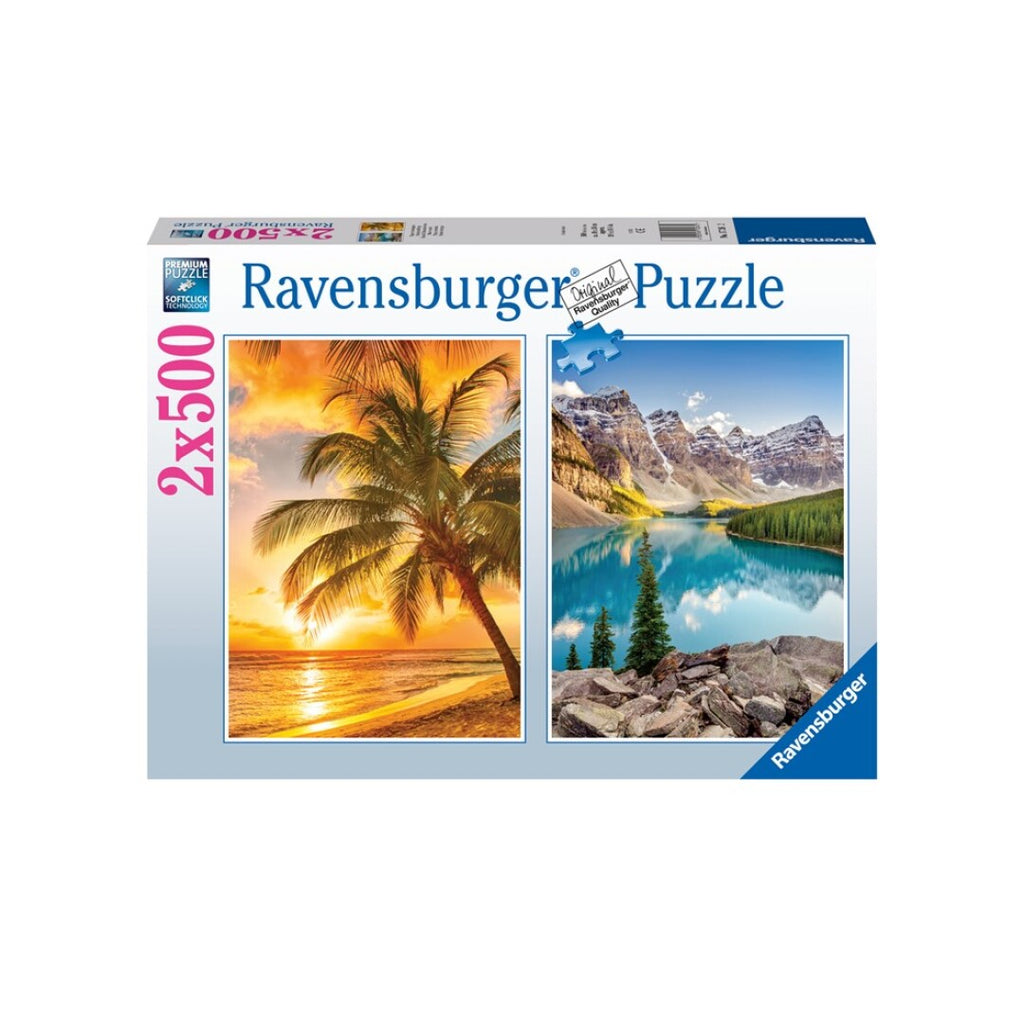 Puzzles Ravensburger - Mar y Montaña. 2x500 piezas
