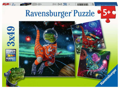 Puzzles Ravensburger - Dinosaurios en el Espacio. 3x49 piezas-Doctor Panush