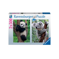 Puzzles Ravensburger - Panda y Koala. 2x500 piezas