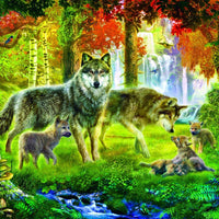 Summer Wolf Family-Puzzle-Bluebird Puzzle-Doctor Panush