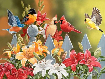 Puzzle SunsOut - William Vanderdasson - Birds on a Fence. 300 piezas XXL-Doctor Panush