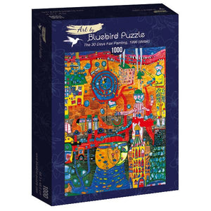 Puzzle Bluebird Puzzle - Hundertwasser - The 30 Days Fax Painting, 1996. 1000 piezas-Puzzle-Bluebird Puzzle-Doctor Panush