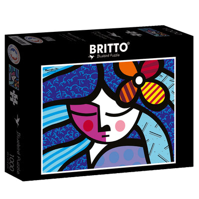 Puzzle Bluebird Puzzle - Romero Britto - Girl with Flower. 1000 piezas-Puzzle-Bluebird Puzzle-Doctor Panush